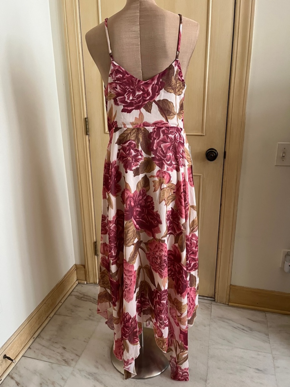 MIA JOY NWT Athena Wedding Guest Party Bougainvillea Floral Rose/Cream Maxi L - Picture 4 of 16